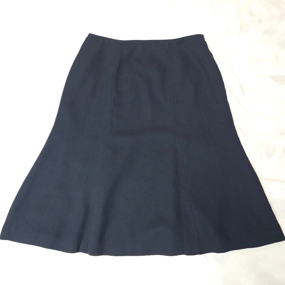 Jones New York Navy A-Line Paneled Midi Skirt Size 8 Professional Career EUC